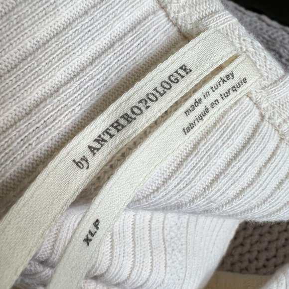 ANTHROPOLOGIE Robin Y2K Classic Casual Ribbed Knit Tank Top Cream Size XLP - Picture 6 of 11